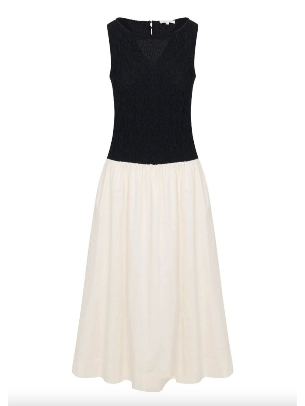 Rebecca Taylor Reese Mixed Media Midi Dress Black Womens Size Large - Picture 10 of 10